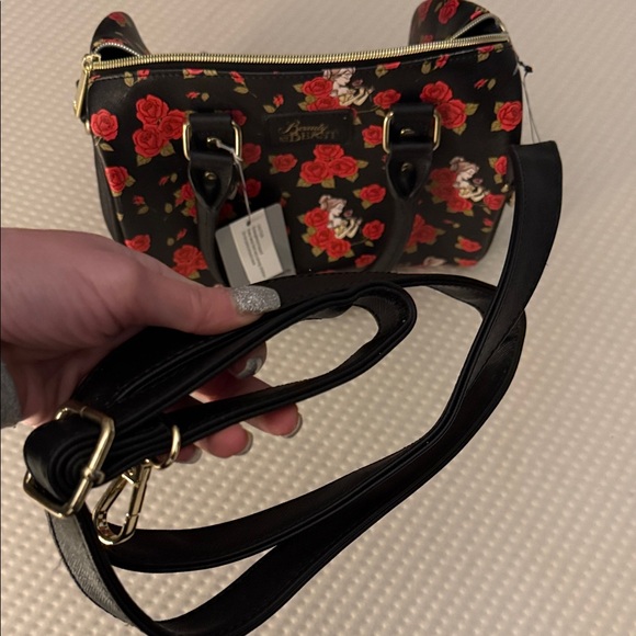 Disney Beauty and the Beast Black and Red Rose Satchel - Picture 4 of 6